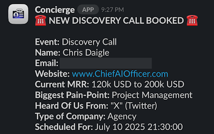 Discovery call booked: $120K–200K MRR agency lead from X
