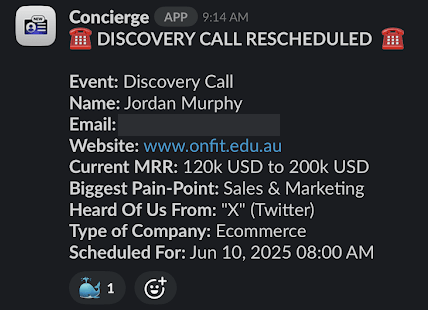 Discovery call rescheduled: $120K–200K MRR ecommerce lead from X